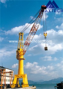 Rail Moving Crane Stiff Boom Crane with steel wire luffing